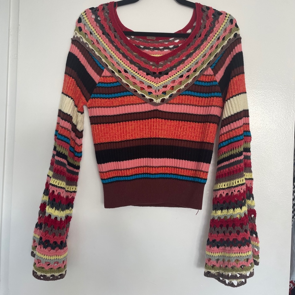 Free People Crochet Sweater size XS